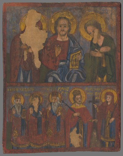 Deesis mit St. Charalambos, St. Johannes Chrysostomos, St. Gregor von Nazianz, St. Konstantin und Helena von Unbekannt Unbekannt